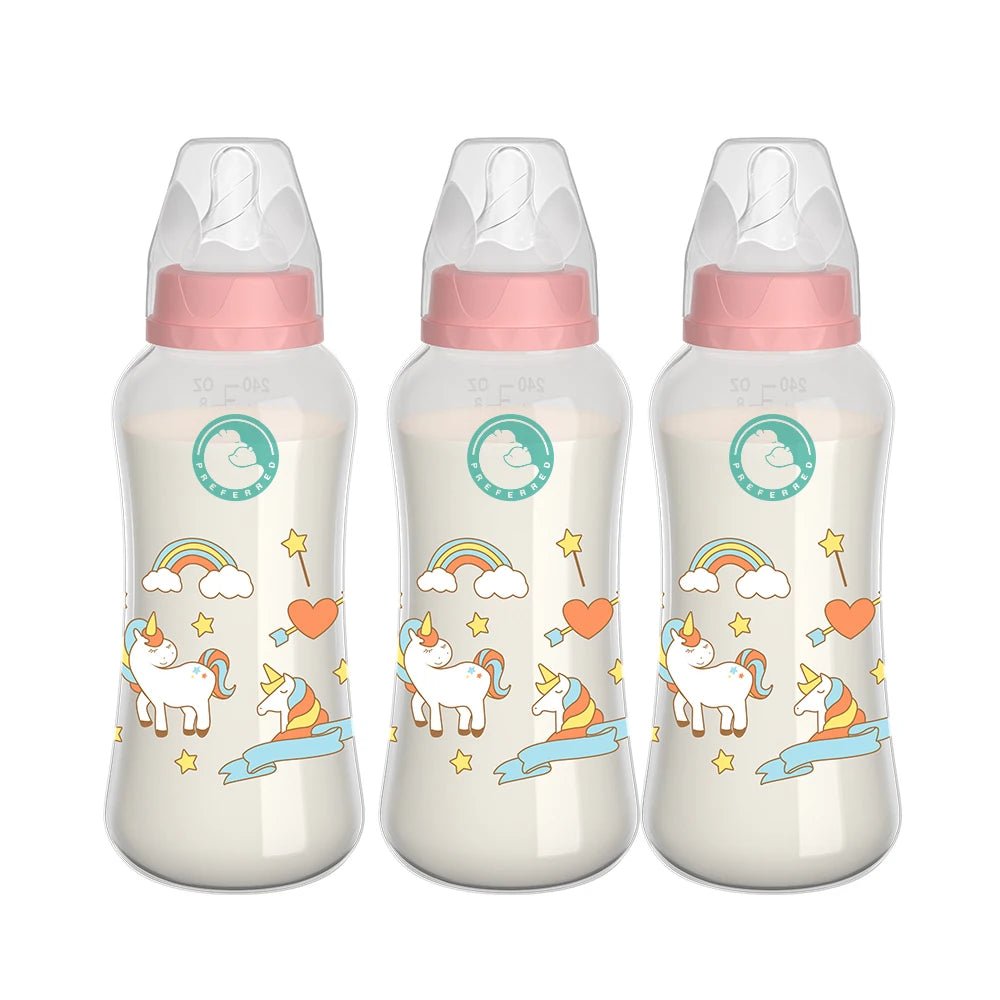 đŒ Lot de 3 Biberons Dr.Isla â 150/240ml â Large Goulot â Sans BPA â TĂ©tine DĂ©bit Moyen â Motifs BĂ©bé⹠- PlanĂšte bĂ©bĂ©