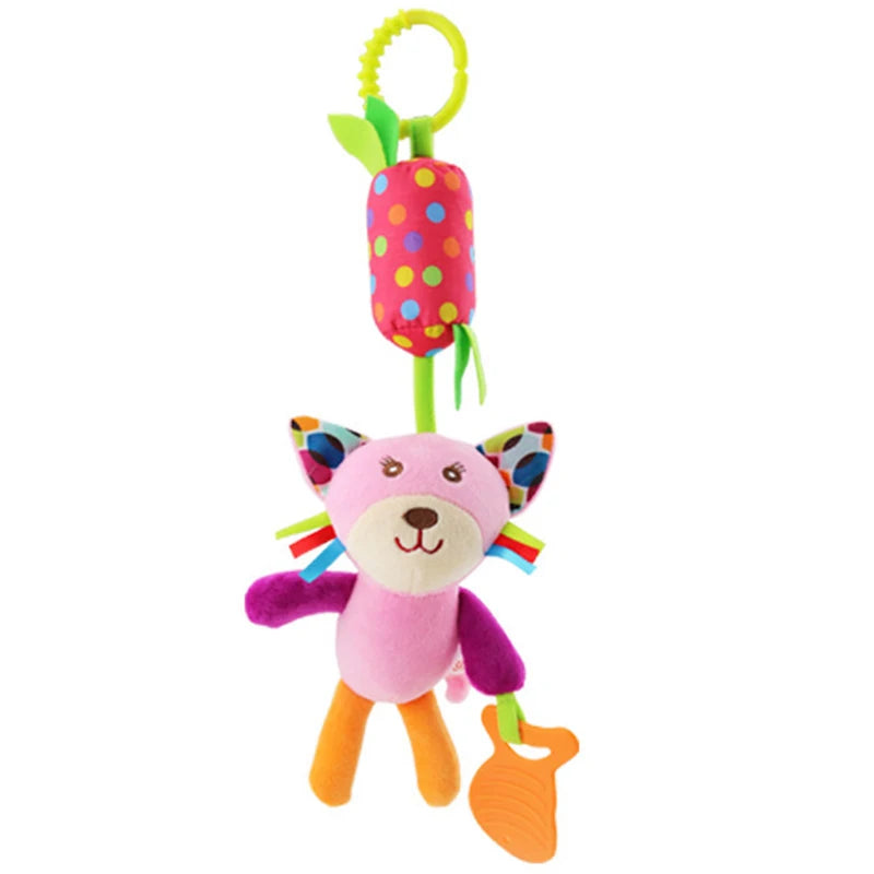 Soft Giraffe Zebra Animal Handbells Rattles Plush Infant Baby Development Handle Toys WIth Teether Baby Toy For Newborn Gifts™