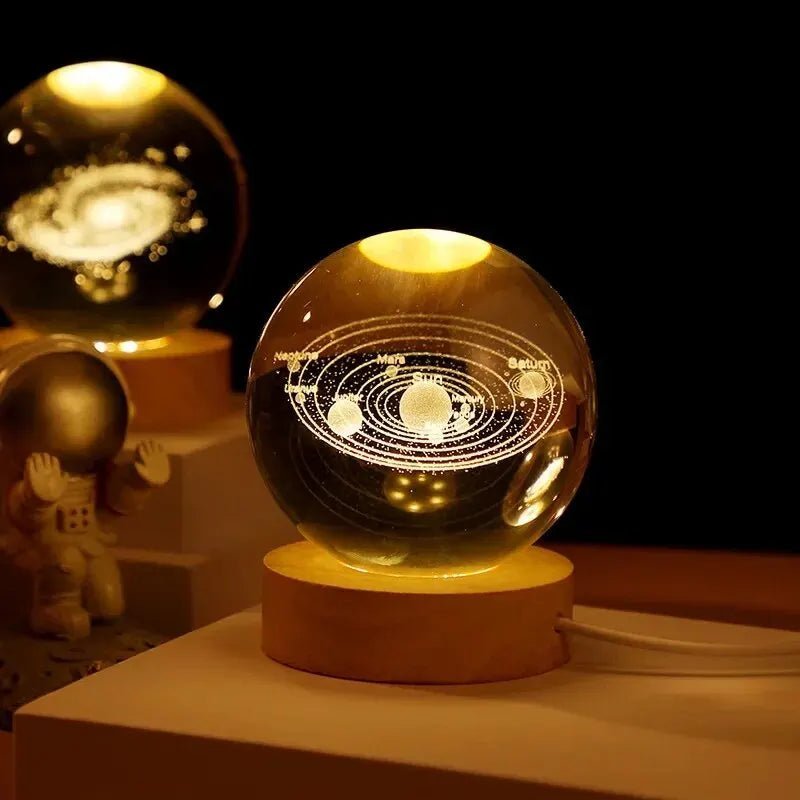 🌌 Lampe de Nuit Cristal 3D Galaxie – Lune & Planètes – USB LED – Déco Cadeau Unique™ - Planète bébé