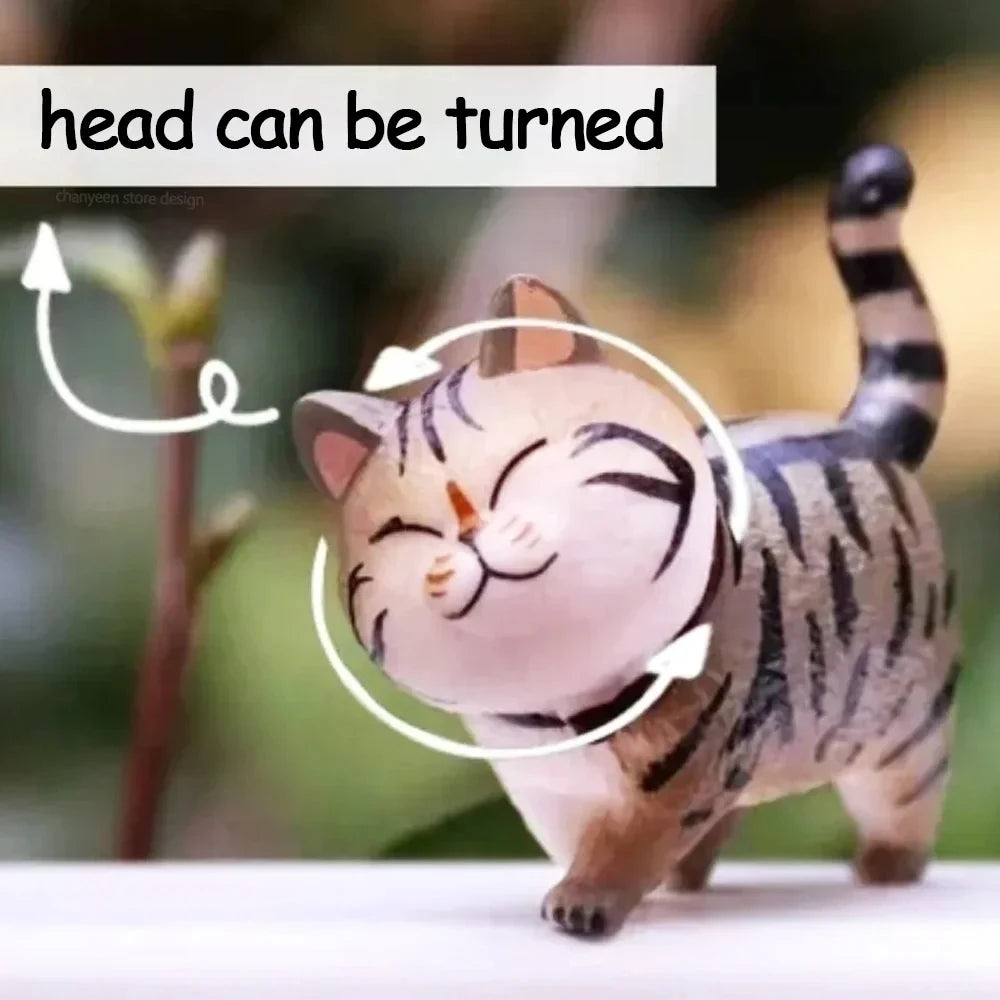 Lot de 9 Figurines Chat Kawaii avec Clochette