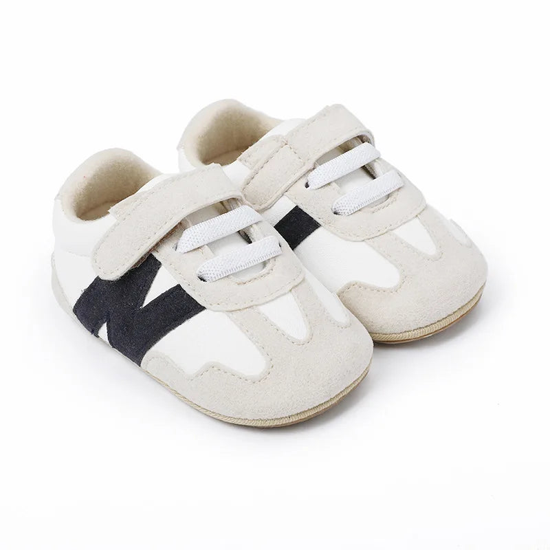 New 0-1Y Newborn Baby Fashion Versatile Sports Style Patchwork Colour Soft Bottom Anti-slip Suede Infant Toddler Shoes™