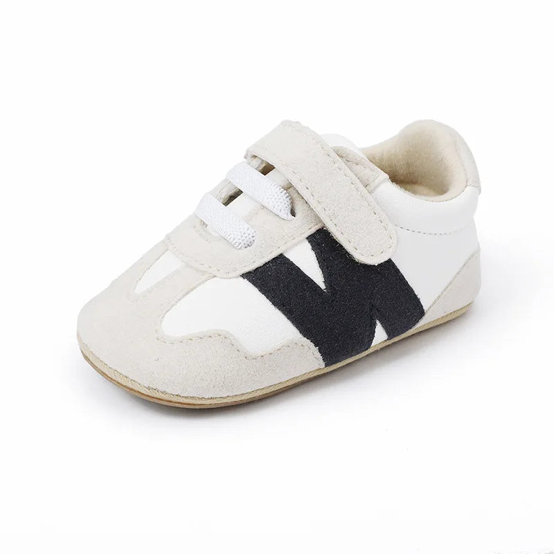 New 0-1Y Newborn Baby Fashion Versatile Sports Style Patchwork Colour Soft Bottom Anti-slip Suede Infant Toddler Shoes™
