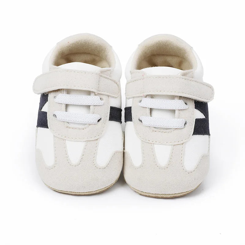 New 0-1Y Newborn Baby Fashion Versatile Sports Style Patchwork Colour Soft Bottom Anti-slip Suede Infant Toddler Shoes™