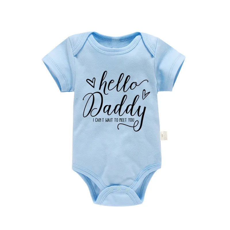 đ¶đ Body BĂ©bĂ© Annonce Grossesse â "Hello Daddy, I Can't Wait to Meet You" â 100% Coton Douxâą