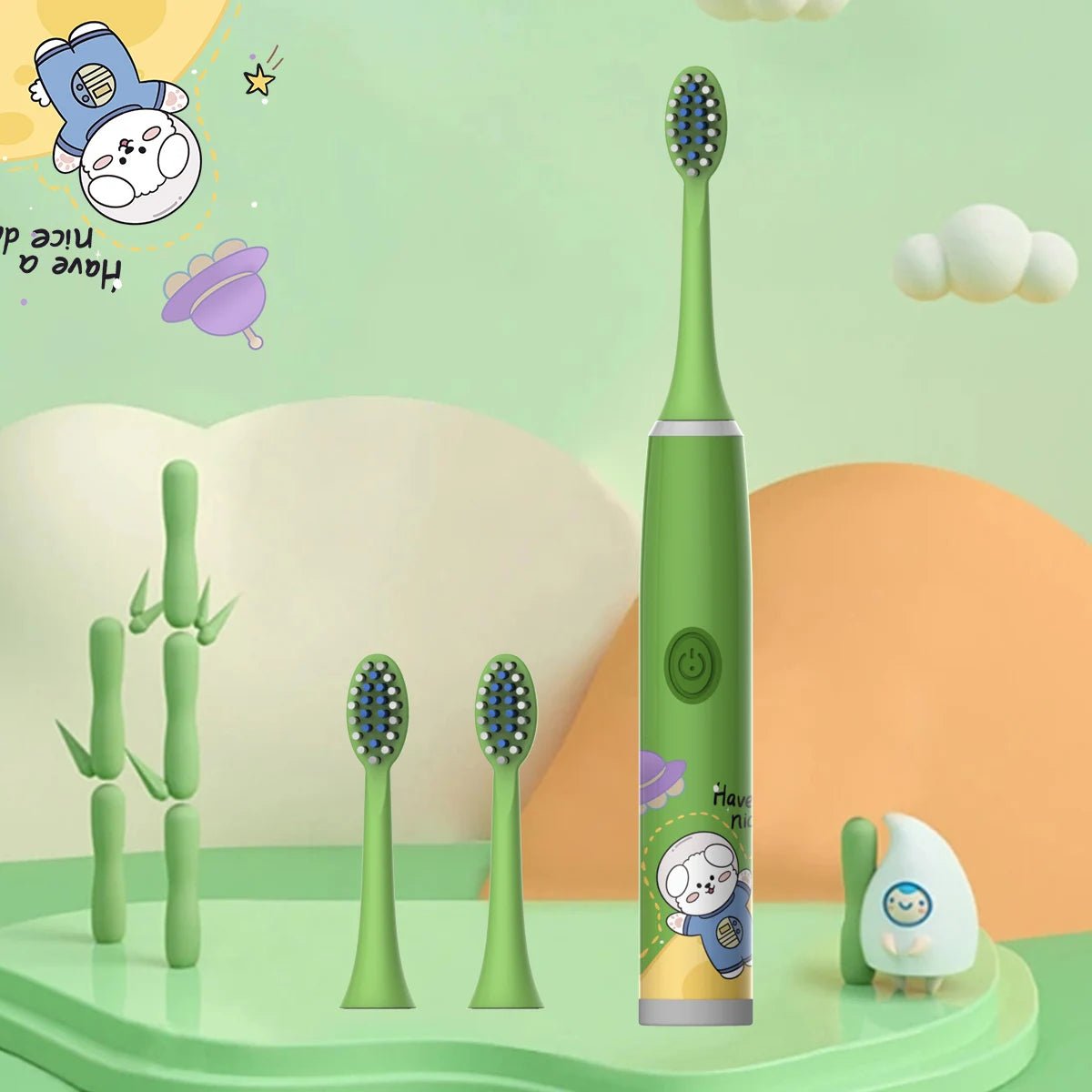 Brosse à Dents Électrique Enfant – Ultra - Doux & Nettoyage Ludique (Sans Pile)™ - Planète bébé