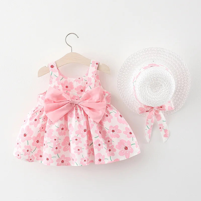 đ Robe ĂtĂ© Fille â Lot de 2 â Sans Manches avec NĆud & ImprimĂ© Fleuri â 0 Ă 3 Ansâą - PlanĂšte bĂ©bĂ©