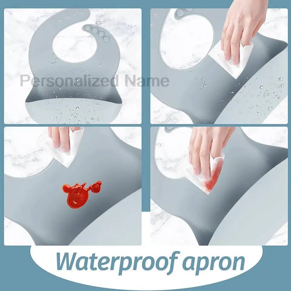 🍽️👶 Set Repas Bébé Personnalisable – Nom Gravé – Silicone Alimentaire Antidérapant (8 pièces)™ - Planète bébé