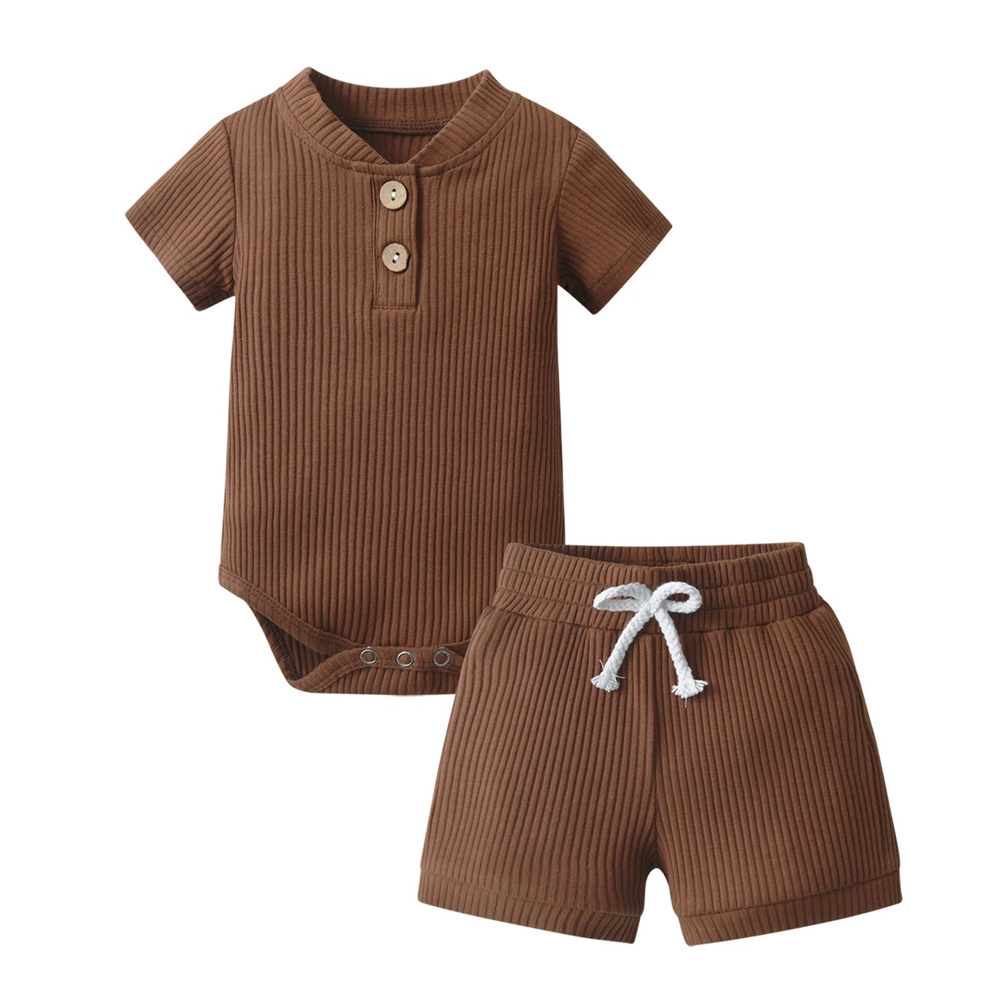 đ¶âš Ensemble Estival BĂ©bĂ© Garçon â KuKitty | Haut & Short en Coton TricotĂ© | Look Casual Chicâą - PlanĂšte bĂ©bĂ©
