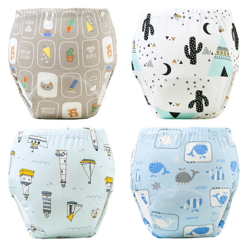 đ©Čđż Lot de 4 Culottes dâApprentissage ImpermĂ©ables BĂ©bĂ© â Coton Ăcologique â RĂ©utilisables & Ultra Douces â 12 Ă 20 kg â Mixteâą - PlanĂšte bĂ©bĂ©