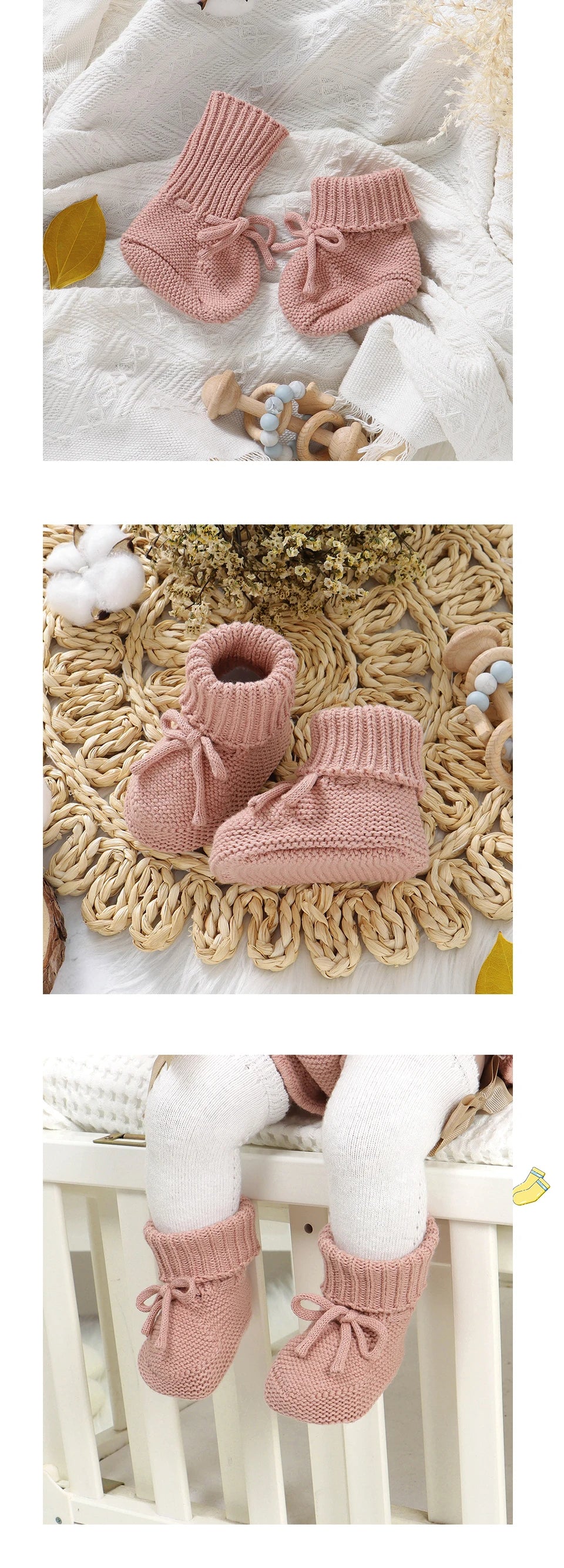 𧶠Chaussons Bébé Tricotés⹠- PlanÚte bébé
