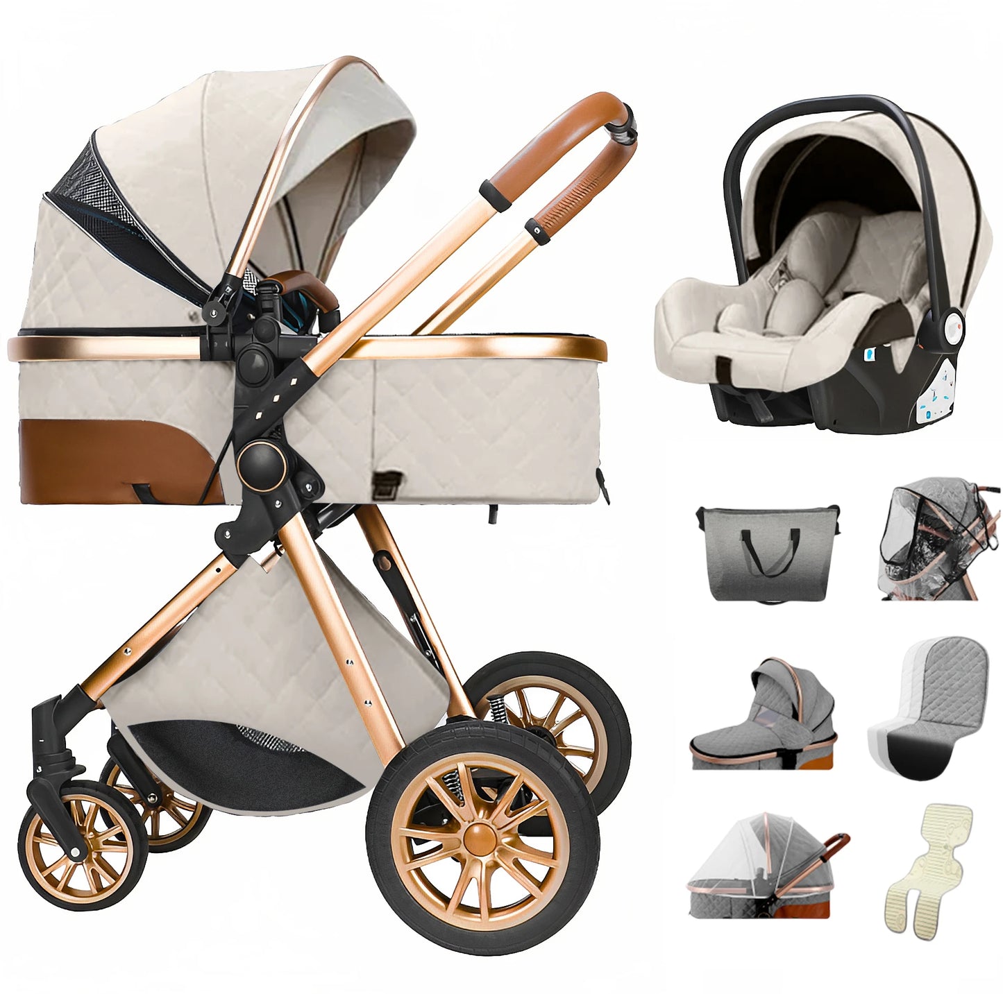 Poussette Bébé 3 en 1 Multifonction – Pliable - Planète bébé