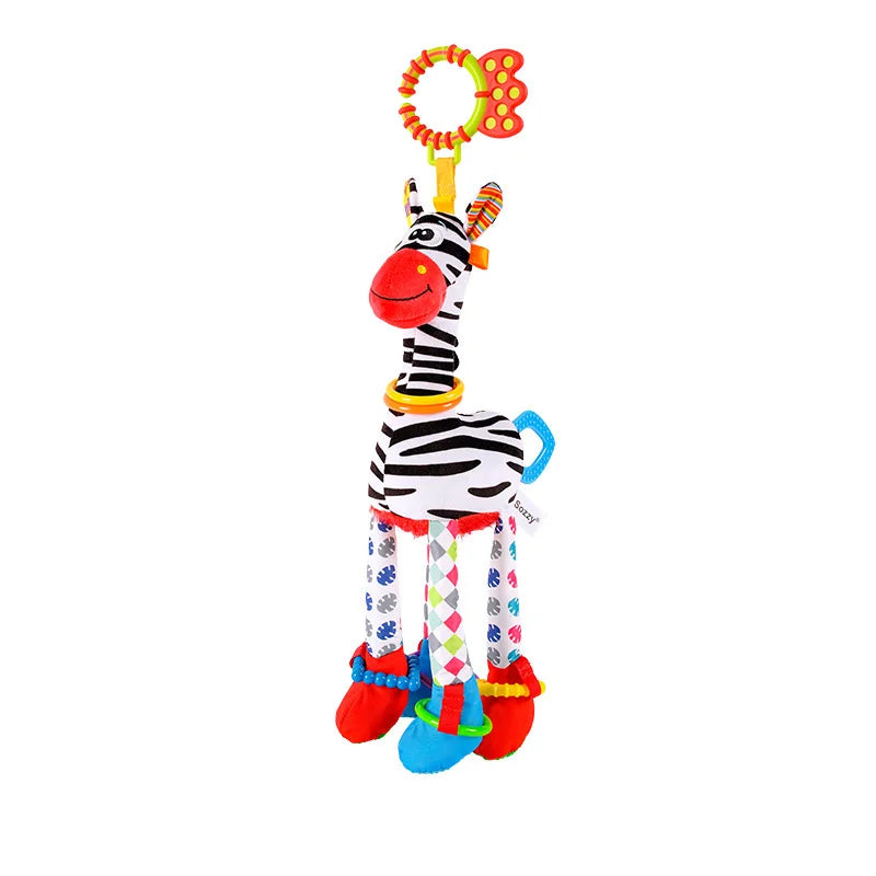 Soft Giraffe Zebra Animal Handbells Rattles Plush Infant Baby Development Handle Toys WIth Teether Baby Toy For Newborn Gifts™
