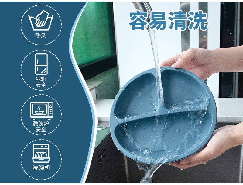 đœïž Set de Vaisselle en Silicone pour BĂ©bĂ© â 8 PiĂšces Ăvolutives et SĂ»resâą - PlanĂšte bĂ©bĂ©
