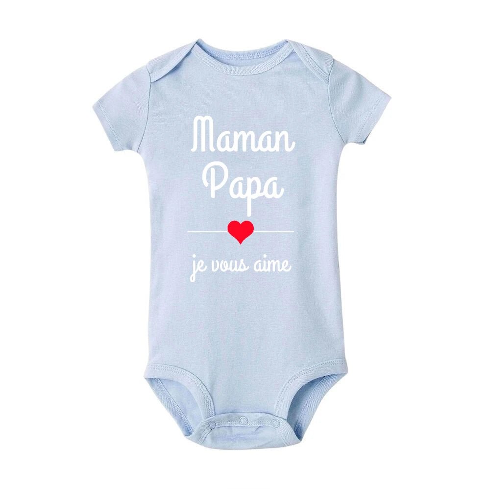 Maman Papa Je T'aime Body Bébé Fête des Mères et des Pères Nouveau-né Garçons & Filles™ - Planète bébé