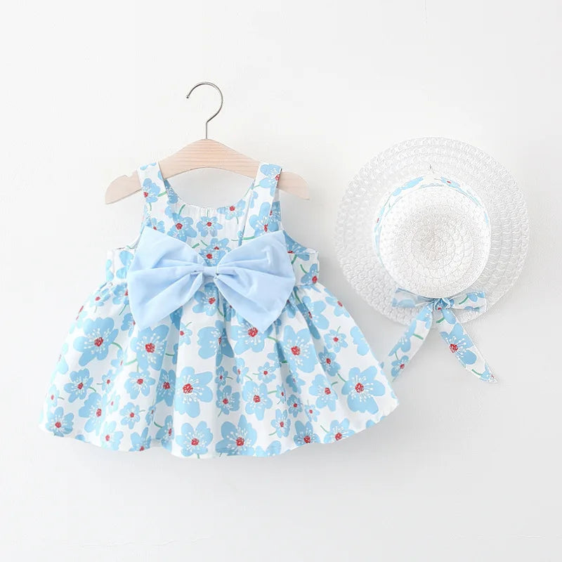 đ Robe ĂtĂ© Fille â Lot de 2 â Sans Manches avec NĆud & ImprimĂ© Fleuri â 0 Ă 3 Ansâą - PlanĂšte bĂ©bĂ©
