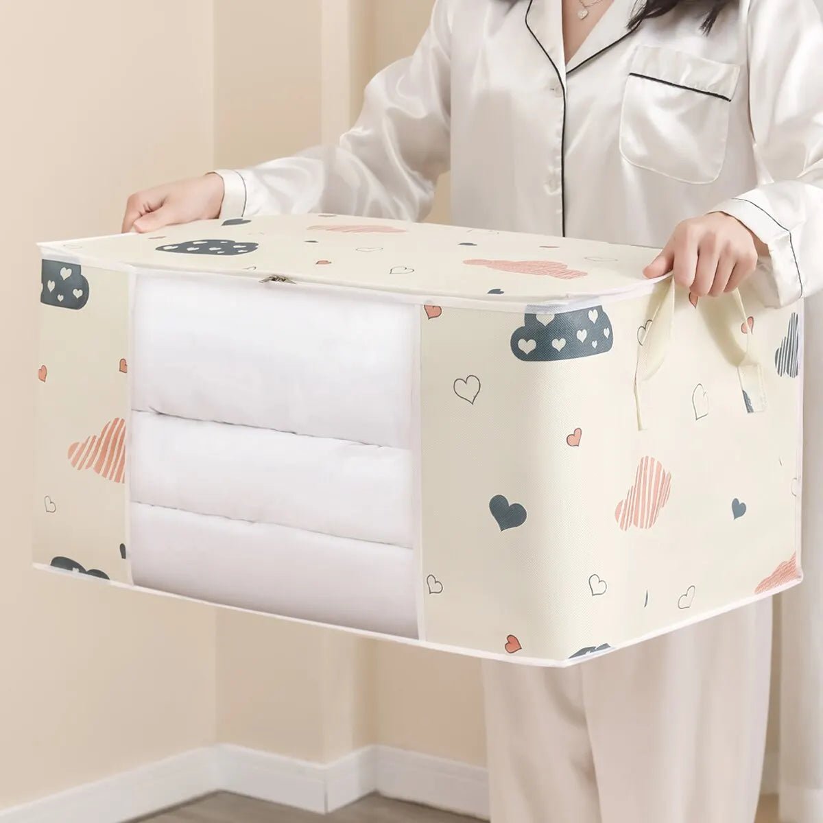 đ§ł Grand Sac de Rangement Pliable â Organiseur pour VĂȘtements, Couvertures & Literie â PoignĂ©es RenforcĂ©es + Fermeture Ăclair Robusteâą - PlanĂšte bĂ©bĂ©