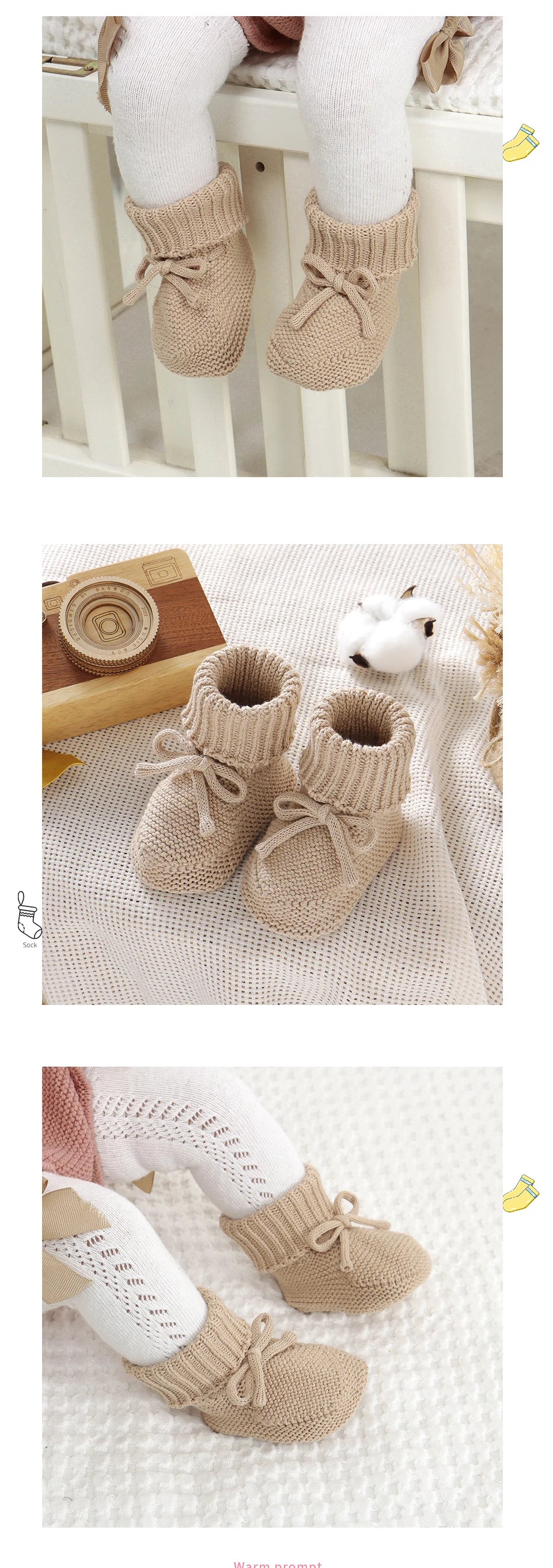 𧶠Chaussons Bébé Tricotés⹠- PlanÚte bébé