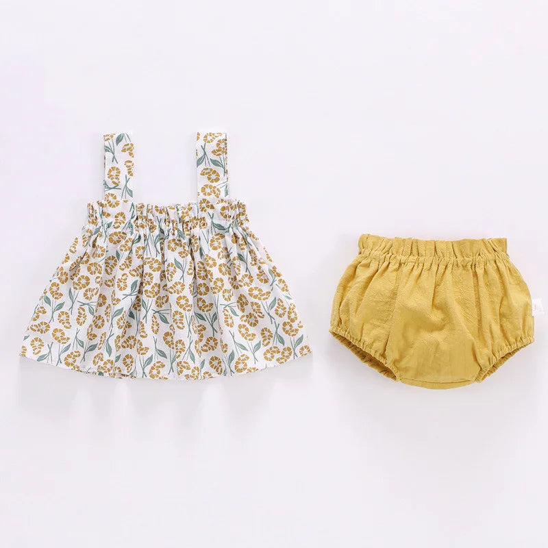 đâïž Ensemble ĂtĂ© BĂ©bĂ© Fille â Robe ImprimĂ©e + Culotte PP â 2 PiĂšces â Ultra LĂ©ger & Confortable â Lawadkaâą - PlanĂšte bĂ©bĂ©