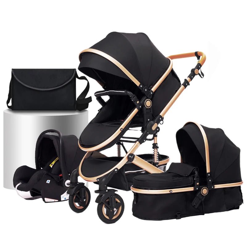 Poussette Bébé 3 en 1 Haute Vue – Pliable & Confortable - Planète bébé