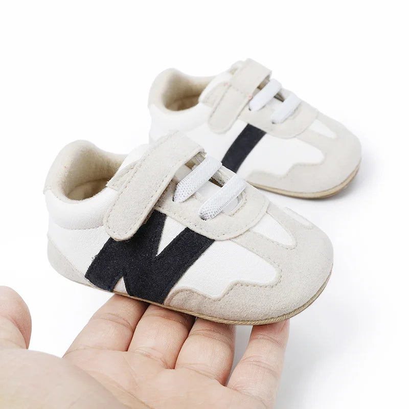 New 0-1Y Newborn Baby Fashion Versatile Sports Style Patchwork Colour Soft Bottom Anti-slip Suede Infant Toddler Shoes™