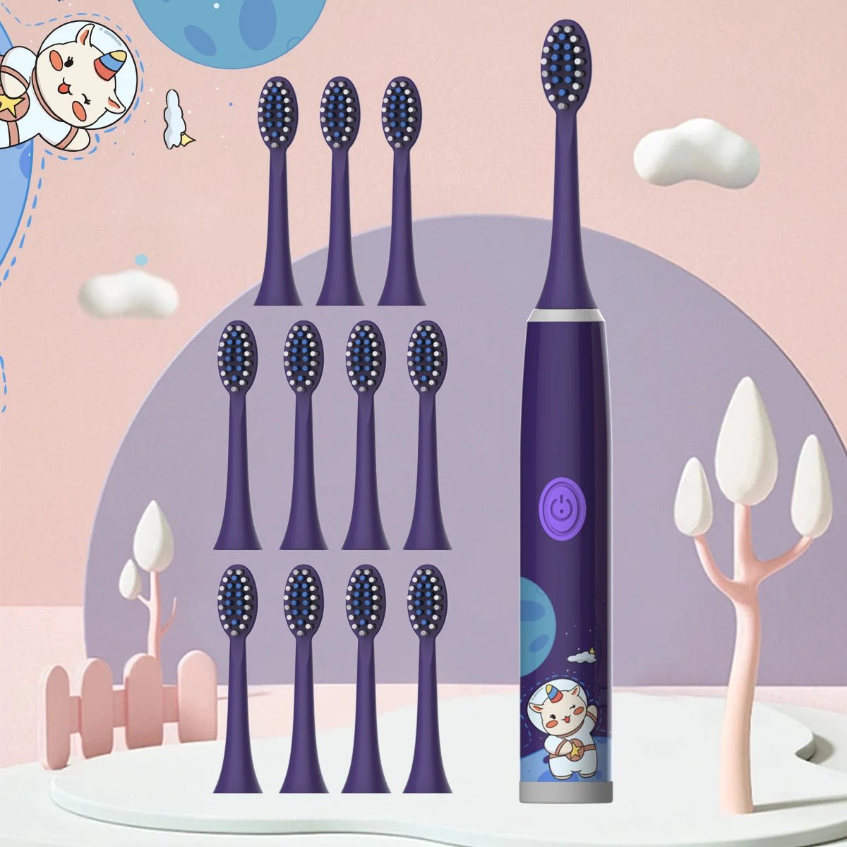 Brosse à Dents Électrique Enfant – Ultra - Doux & Nettoyage Ludique (Sans Pile)™ - Planète bébé