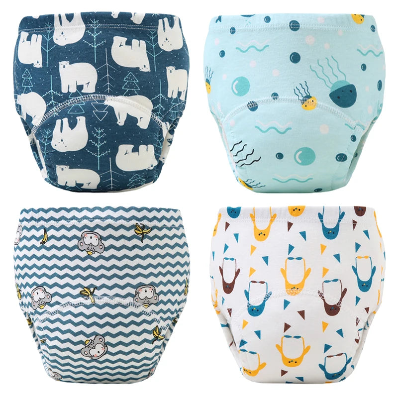 đ©Čđż Lot de 4 Culottes dâApprentissage ImpermĂ©ables BĂ©bĂ© â Coton Ăcologique â RĂ©utilisables & Ultra Douces â 12 Ă 20 kg â Mixteâą - PlanĂšte bĂ©bĂ©