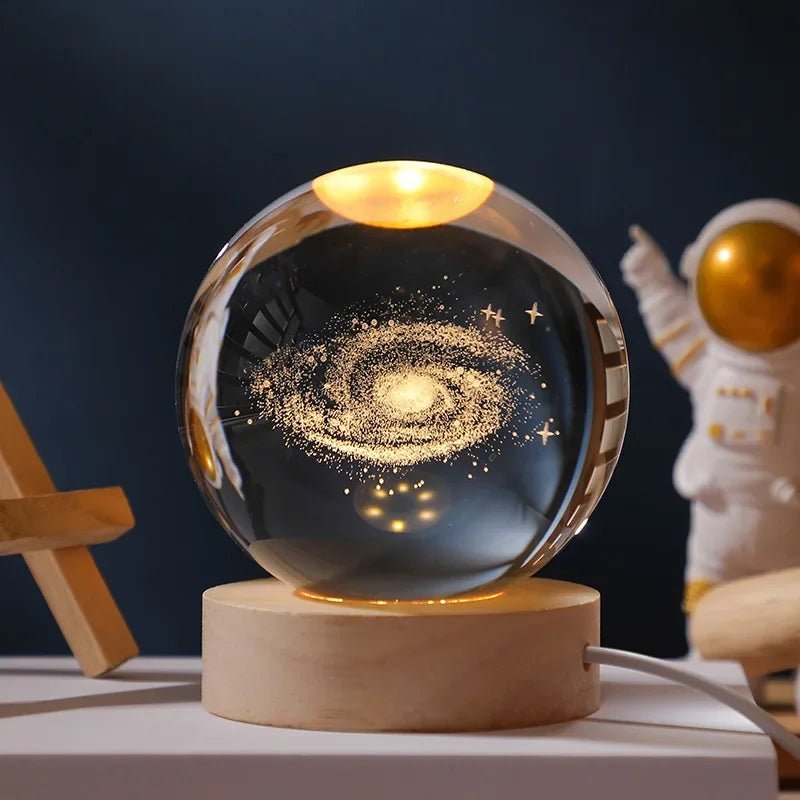 🌌 Lampe de Nuit Cristal 3D Galaxie – Lune & Planètes – USB LED – Déco Cadeau Unique™ - Planète bébé