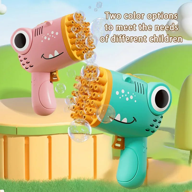 🦖 Pistolet à Bulles Dinosaure 40 Trous – Jouet à Bulles Électrique pour Enfants™ - Planète bébé