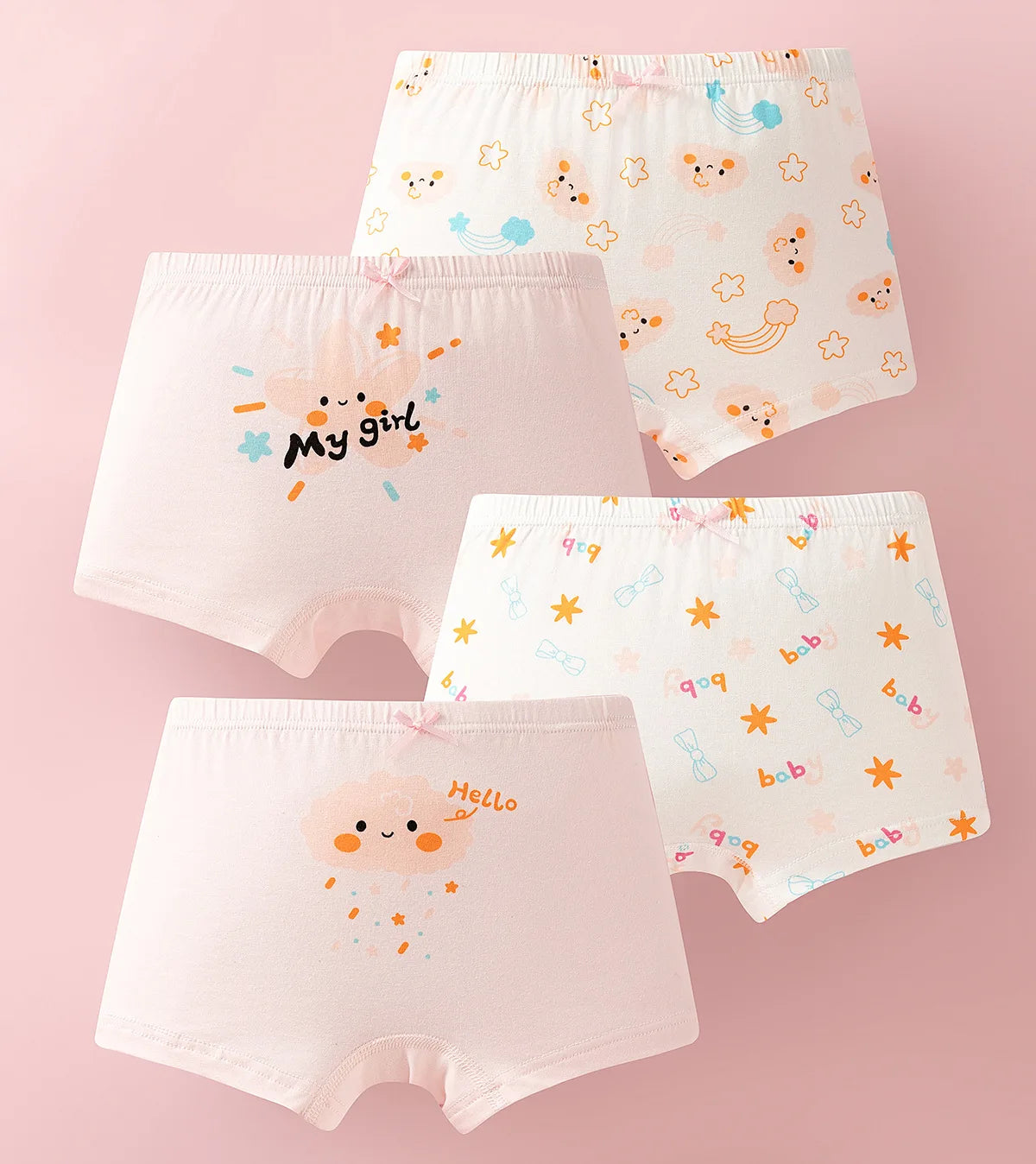 Lot de 4 Culottes Fille en Coton Ultra Doux ™