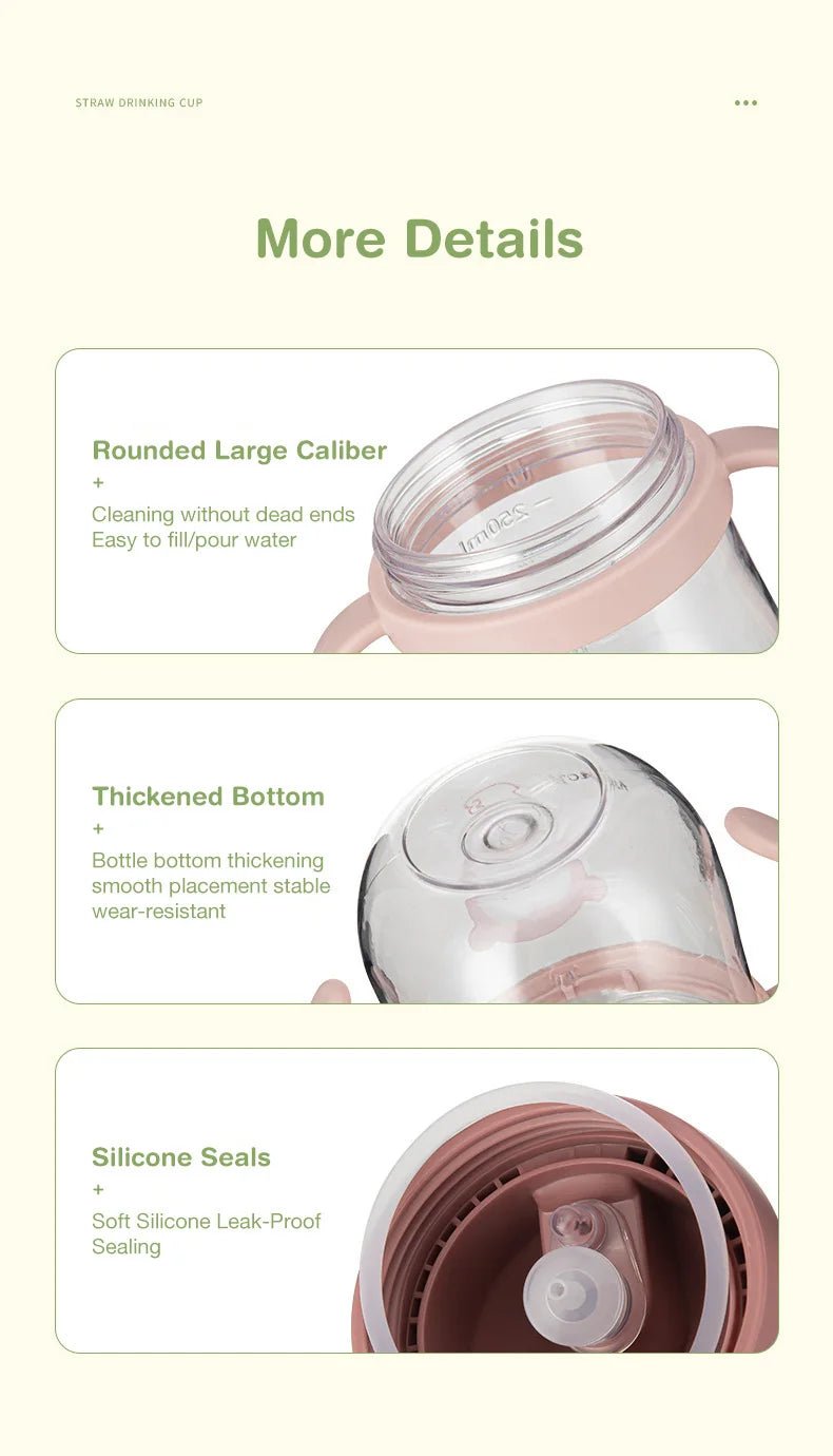🍼💧 Tasse d’Apprentissage avec Paille – 250 ml | Design Animal Amusant | Sans BPA | Poignées Ergonomiques™ - Planète bébé