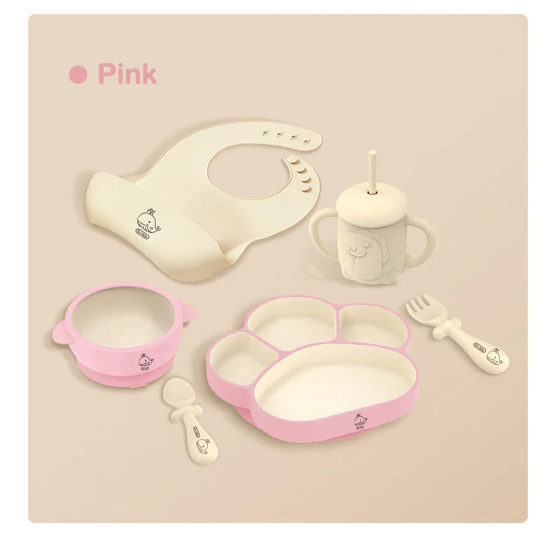 🍽️ Set de Vaisselle pour Enfant 6 Pièces – Dr.isla | Silicone Sans BPA & Design Ludique™