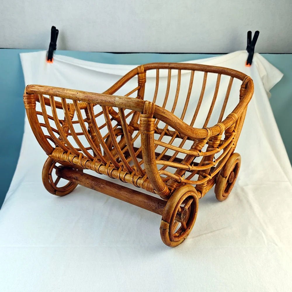 đ§șđž Chariot en Rotin pour BĂ©bĂ© â Accessoire Photo Naissance â Look Vintage & Naturelâą - PlanĂšte bĂ©bĂ©