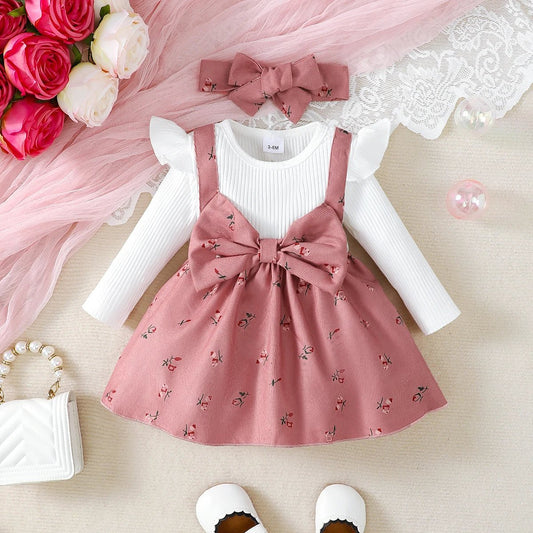 🌸 Robe Princesse Bébé Fille à Fleurs + Bandeau – 2 Pièces Élégance Mioglrie 👑💕™ - Planète bébé
