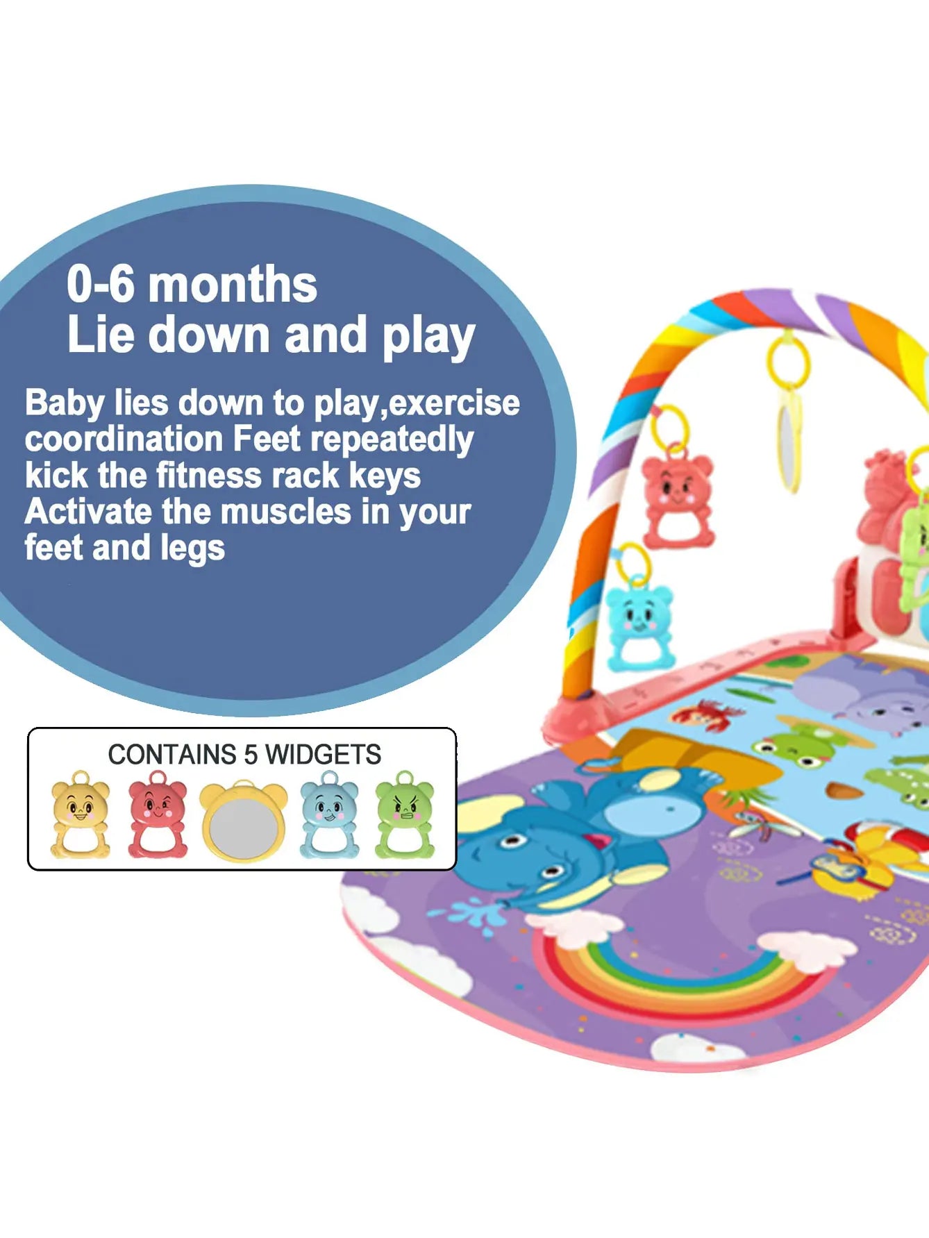 Tapis d’Éveil Musical Bébé avec Piano – Tapis d’Activité Éducatif 0-36 Mois