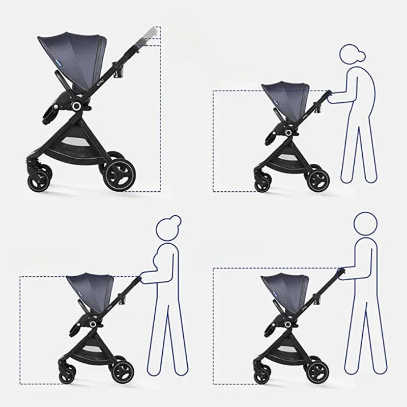 ✈️ Poussette Bébé Ultra-Légère – Compacte & Compatible Avion – Position Allongée – Pliable en Un Clic™