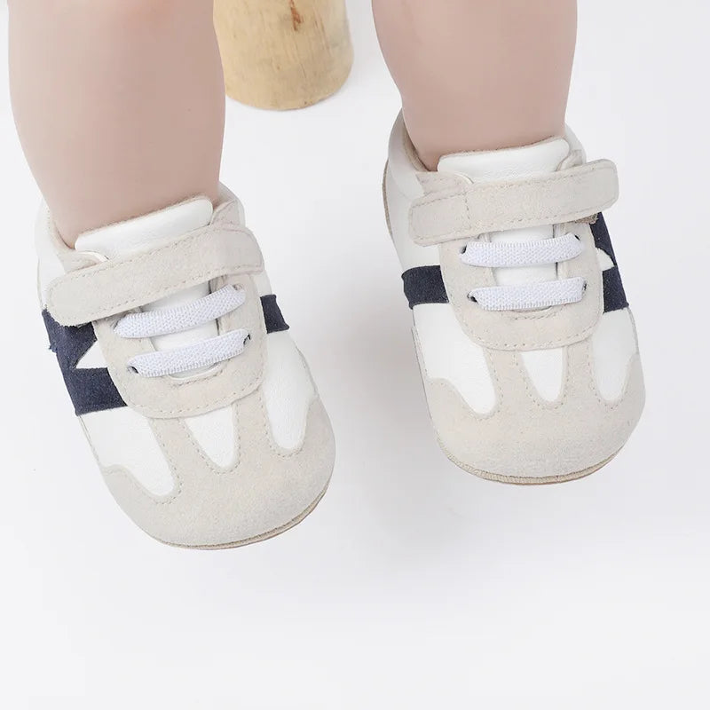 New 0-1Y Newborn Baby Fashion Versatile Sports Style Patchwork Colour Soft Bottom Anti-slip Suede Infant Toddler Shoes™