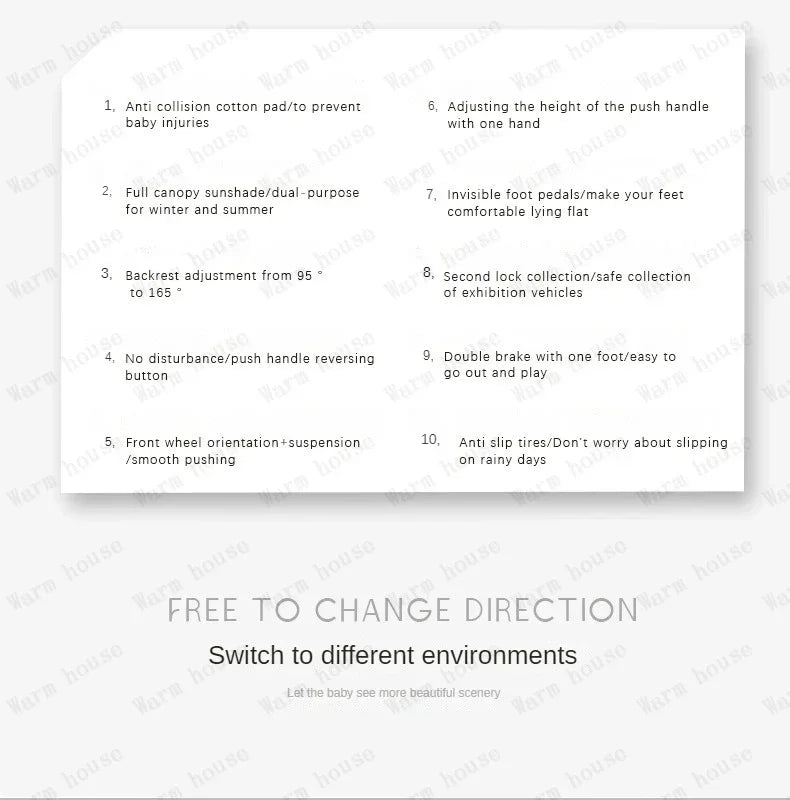 Poussette Bébé 4 en 1 Haute Vue – Pliable