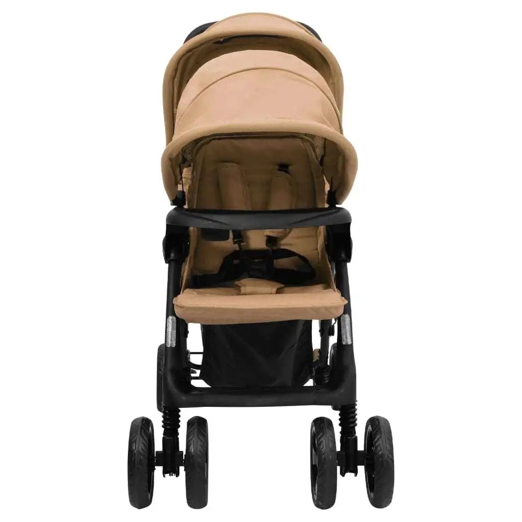Poussette Double Tandem Taupe - Planète bébé