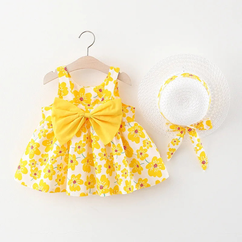 đ Robe ĂtĂ© Fille â Lot de 2 â Sans Manches avec NĆud & ImprimĂ© Fleuri â 0 Ă 3 Ansâą - PlanĂšte bĂ©bĂ©