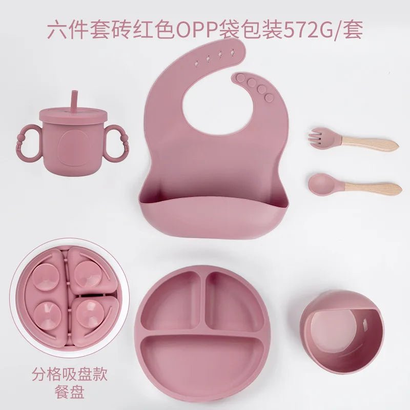 đœïž Set de Vaisselle en Silicone pour BĂ©bĂ© â 8 PiĂšces Ăvolutives et SĂ»resâą - PlanĂšte bĂ©bĂ©