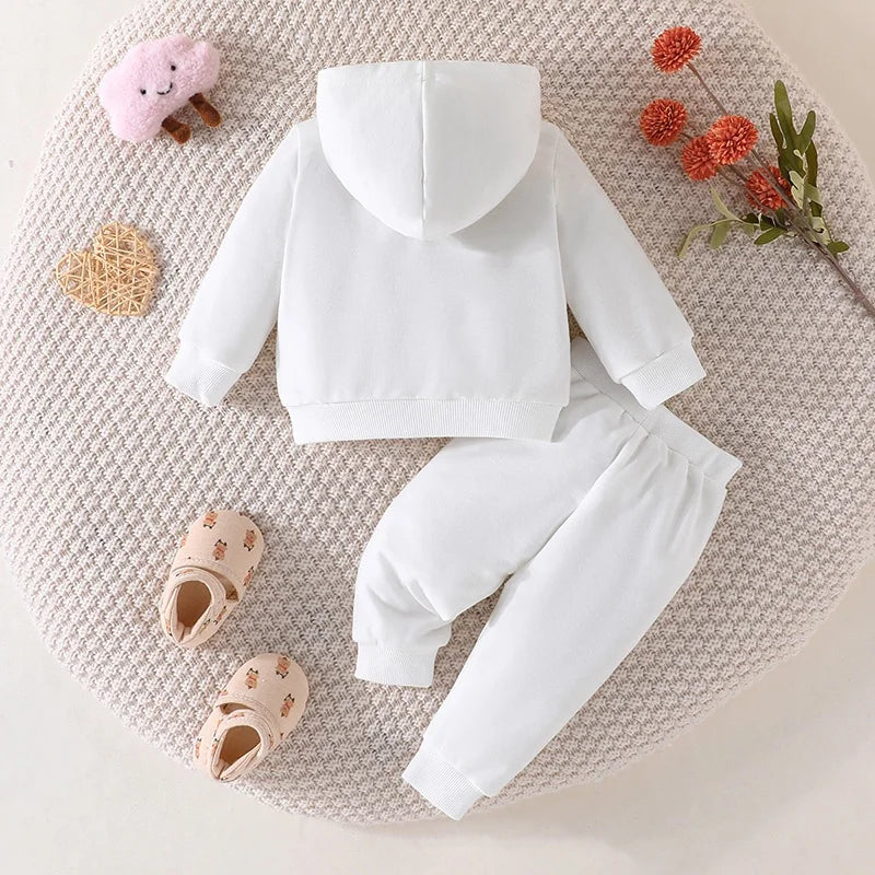 Girls Boy 3 -24 Months Cute Letter Long Sleeve Hoodie Tee Long Pants Outfit Toddler Infant Clothing Set Fashion Kids Wear™ - Planète bébé