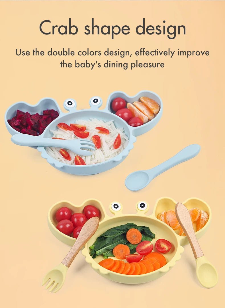 🍽️ Set de Vaisselle Bébé 9 Pièces en Silicone – Antidérapant & Sans BPA™ - Planète bébé