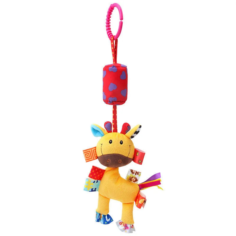 Soft Giraffe Zebra Animal Handbells Rattles Plush Infant Baby Development Handle Toys WIth Teether Baby Toy For Newborn Gifts™