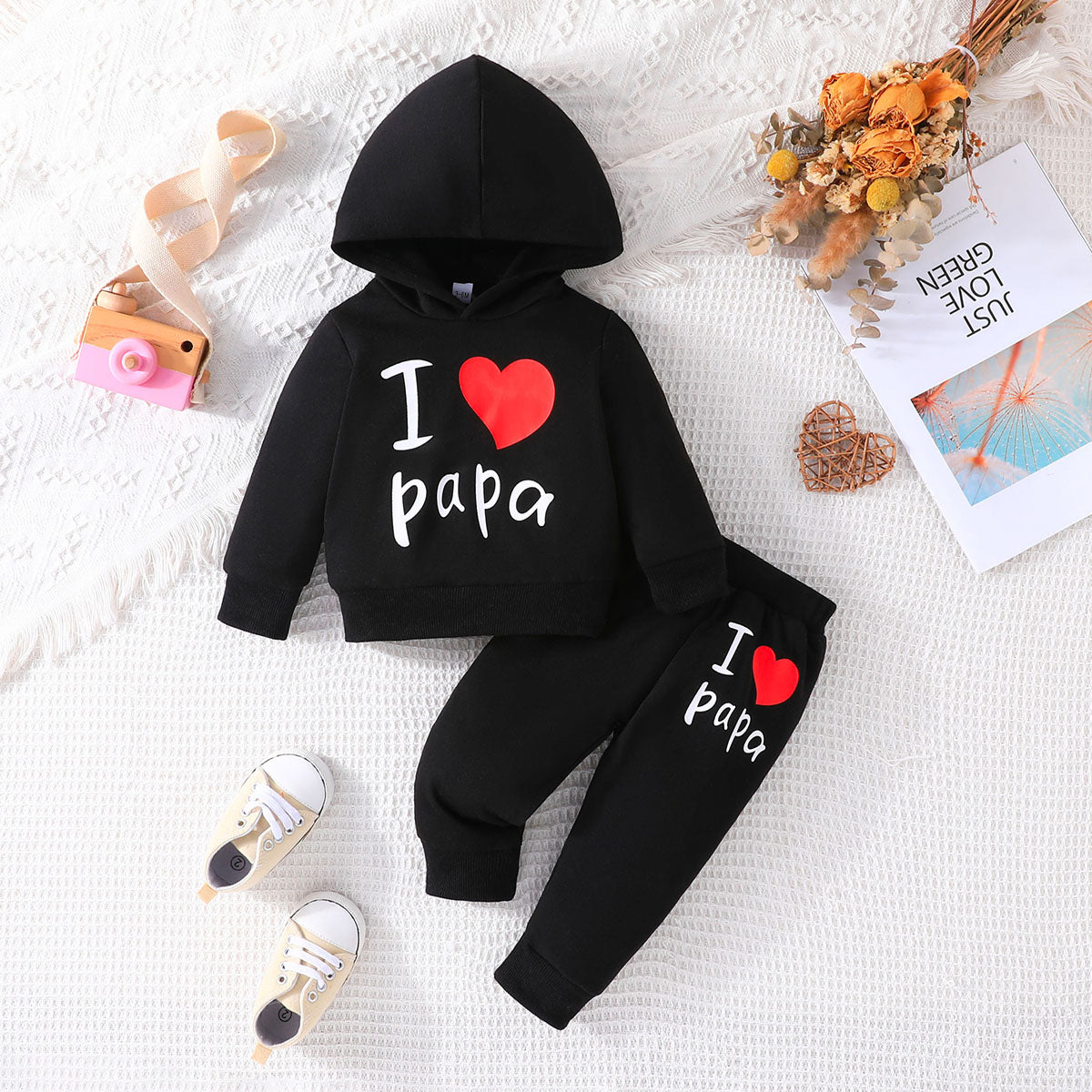 Girls Boy 3 -24 Months Cute Letter Long Sleeve Hoodie Tee Long Pants Outfit Toddler Infant Clothing Set Fashion Kids Wear™ - Planète bébé