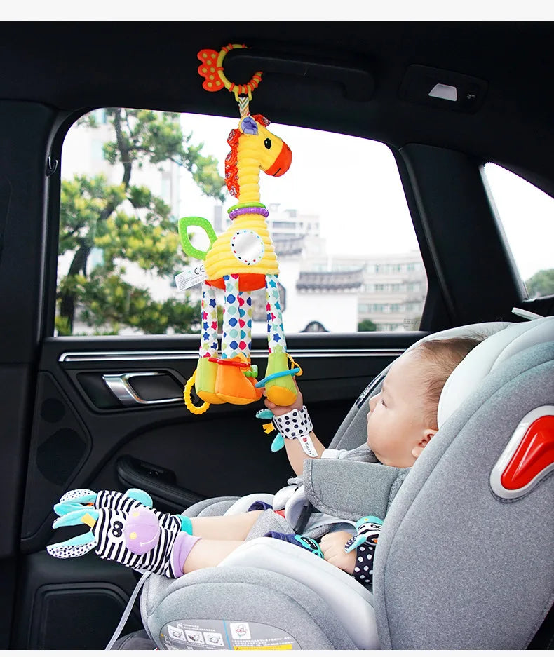 Soft Giraffe Zebra Animal Handbells Rattles Plush Infant Baby Development Handle Toys WIth Teether Baby Toy For Newborn Gifts™