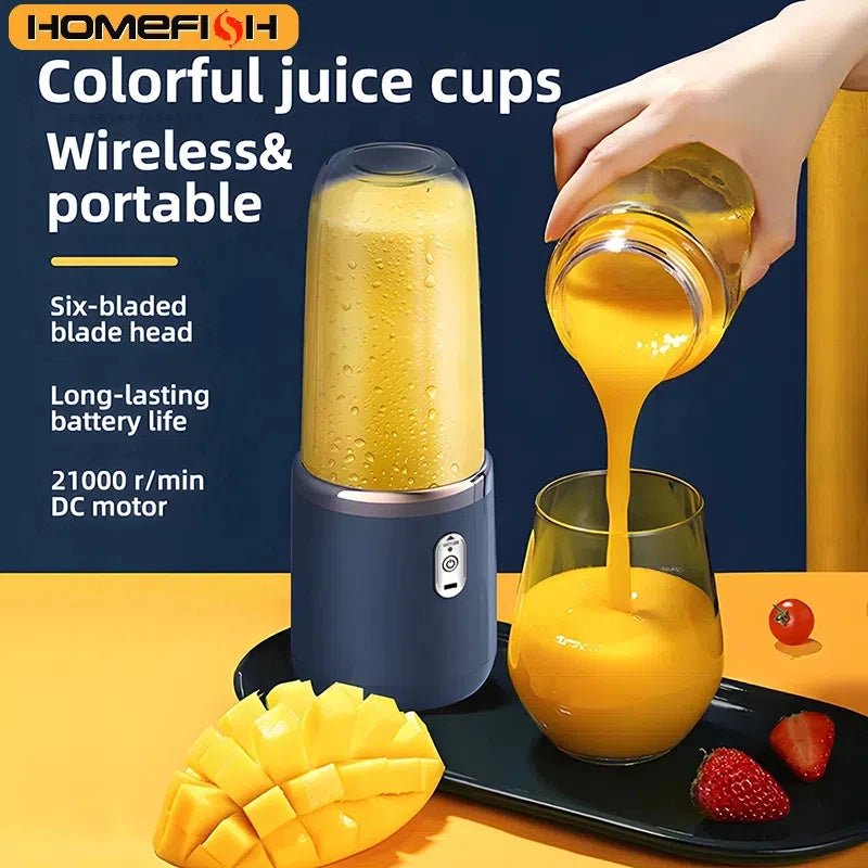 đ„€ Blender Portable Ălectrique HOMEFISH â 6 Lames Acier Inoxydable â Smoothies, Jus, Glace & Milkshakes â Rechargeable â Compact <500mlâą - PlanĂšte bĂ©bĂ©