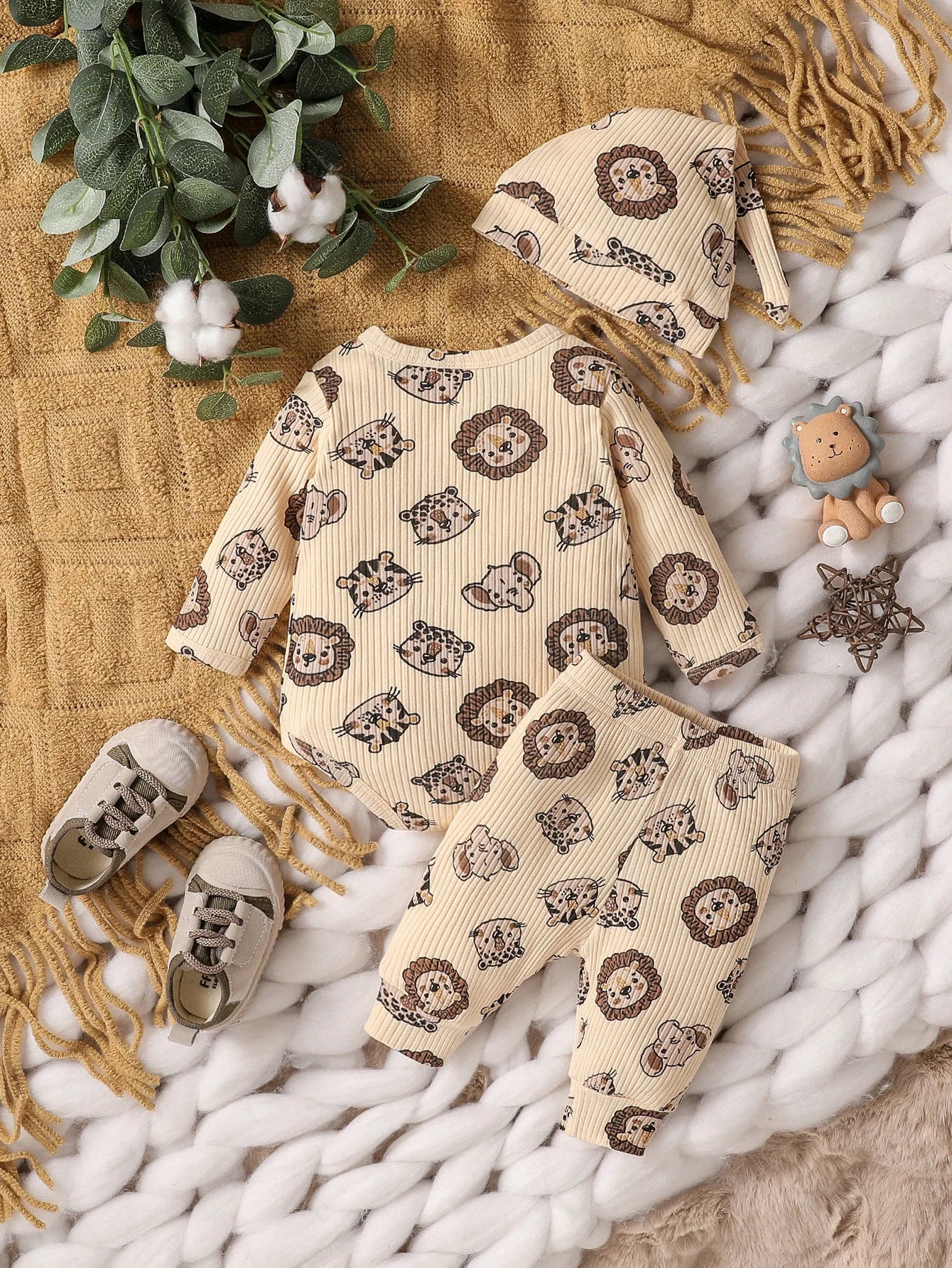 đ¶đ Ensemble BĂ©bĂ© Garçon 2 PiĂšces + Bonnet â Manches Longues â Automne | Confort Coton Douxâą - PlanĂšte bĂ©bĂ©