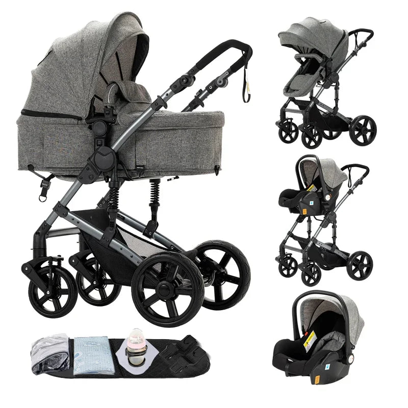 Poussette Bébé 3 en 1 Haute Vue - Planète bébé