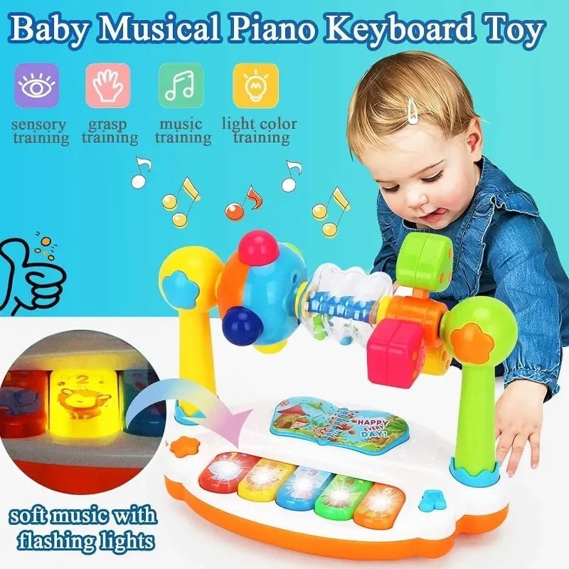 đč Piano Musical BĂ©bĂ© Rotatif â Sons & LumiĂšres â Jouet Ăducatif PrĂ©coceâą - PlanĂšte bĂ©bĂ©
