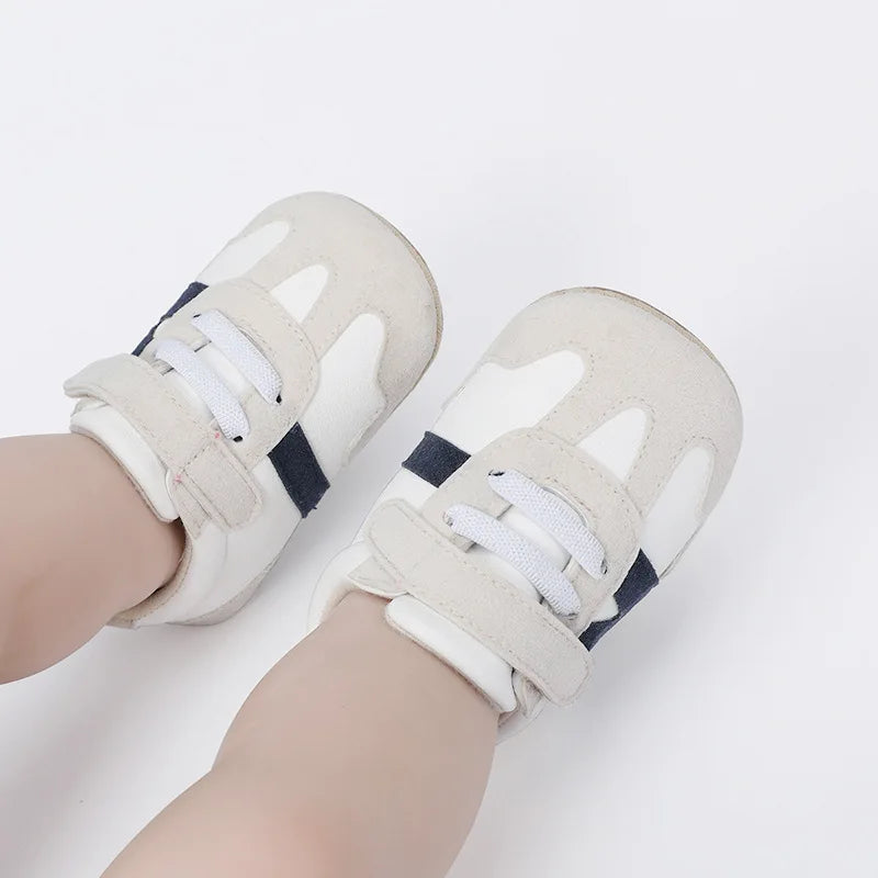 New 0-1Y Newborn Baby Fashion Versatile Sports Style Patchwork Colour Soft Bottom Anti-slip Suede Infant Toddler Shoes™